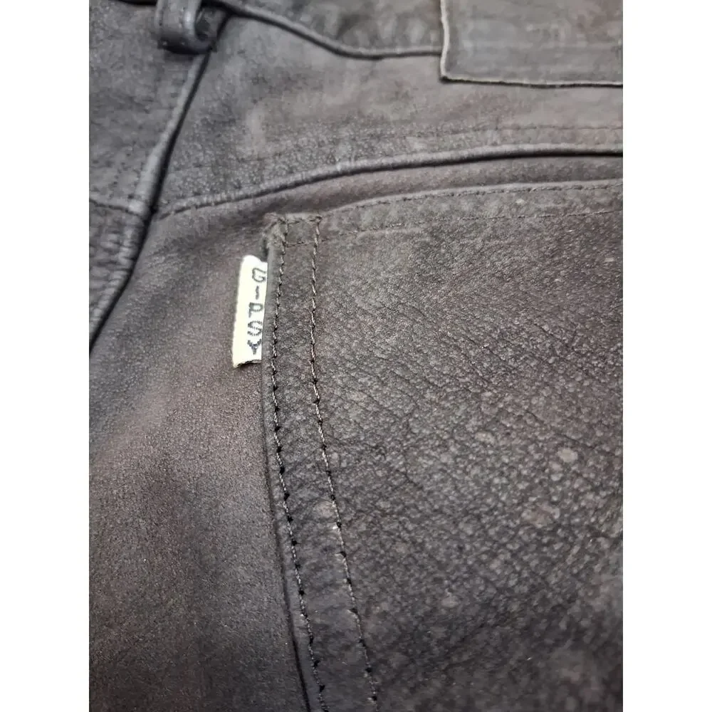 Gipsy Mens Genuine Leather Suede Nubuck Trousers Biker Motorcycle Pants 30 X 31 - Picture 12 of 13